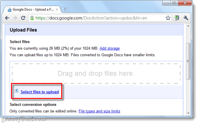 Google डॉक्स को आसान तरीके से वेब फाइलें कैसे अपलोड करें