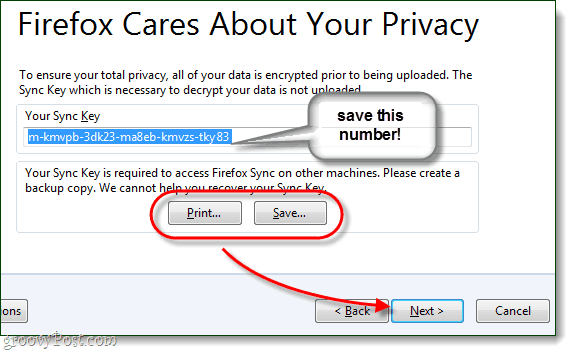 अपने फ़ायरफ़ॉक्स सिंक कुंजी को बचाएं, बहुत महत्वपूर्ण है