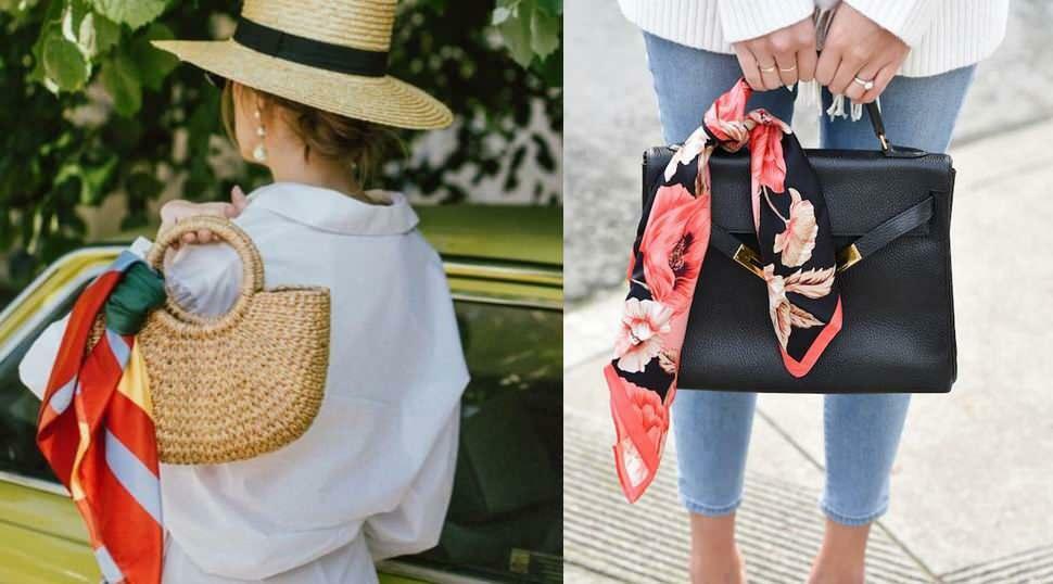 बैग पर स्कार्फ का उपयोग करने के तरीके