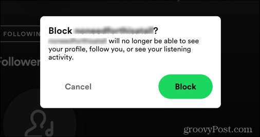 Spotify पर अनुयायियों को हटाने की पुष्टि करें