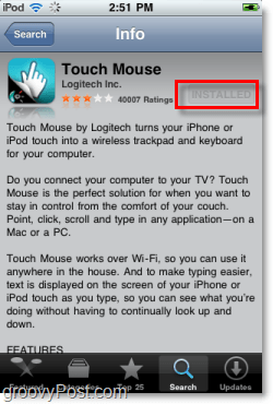 iphone पर logitech टच माउस स्थापित करें