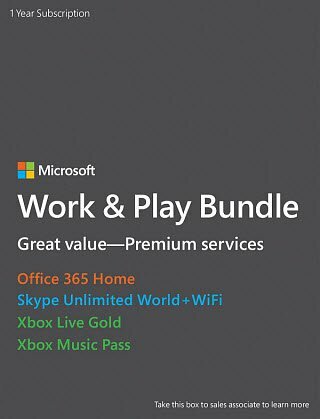 Microsoft सदस्यता सेवाएँ कार्य और Play बंडल $ 199