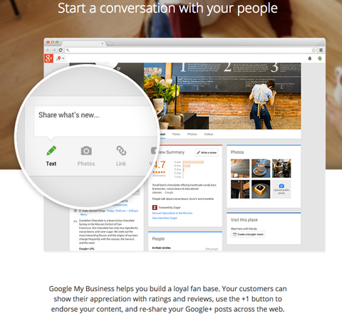 Google+ व्यवसाय पृष्ठ उत्पाद सुविधाएँ