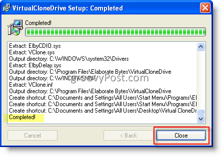 VirtualClone Drive का उपयोग करके ISO इमेज माउंट करें