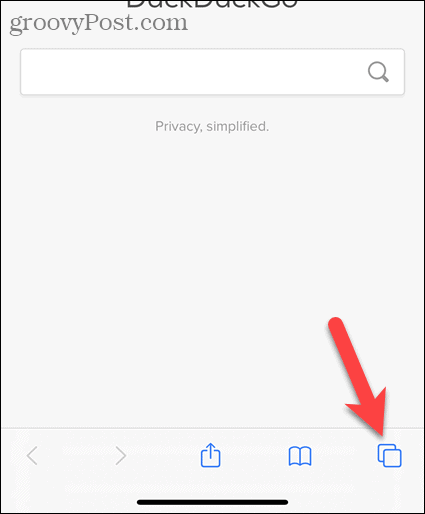 IOS पर Safari में टैब बटन टैप करें