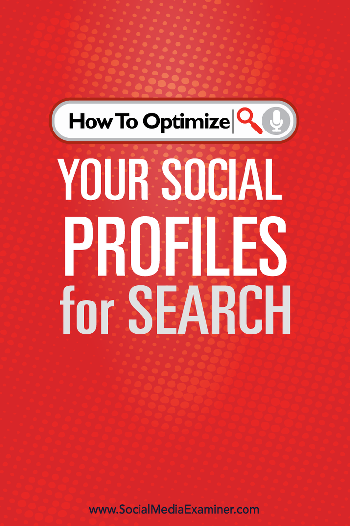 खोज के लिए सामाजिक प्रोफ़ाइल का अनुकूलन कैसे करें