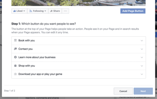 चरण 1 अपने फेसबुक बिजनेस पेज कॉल टू एक्शन बटन बनाने के लिए।