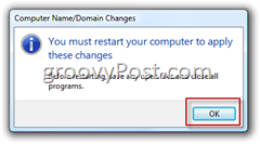 Windows Vista कंप्यूटर को फिर से शुरू करने के लिए एक सक्रिय निर्देशिका विज्ञापन डोमेन पुष्टि में शामिल हों