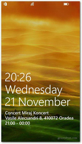 विंडोज फोन 8 लॉक स्क्रीन विस्तृत स्थिति ऐप को अनुकूलित करता है