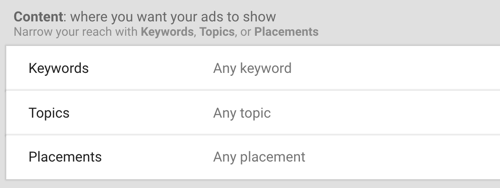 YouTube विज्ञापन अभियान, चरण 30, सेट कीवर्ड, विषय और प्लेसमेंट विकल्प कैसे सेट करें