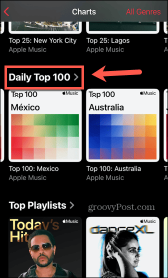 एप्पल संगीत चार्ट दैनिक शीर्ष 100