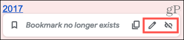बुकमार्क लिंक को संपादित या निकालें