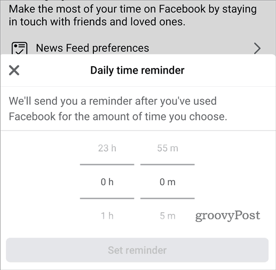फेसबुक पर आपका समय याद दिलाता है