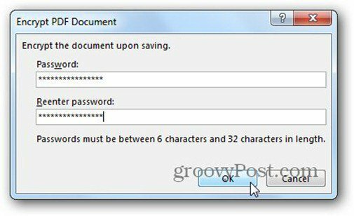वर्ड 2013 पीडीएफ पासवर्ड को बचाने के लिए