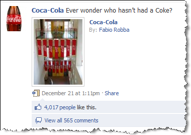 फेसबुक पर कोका-कोला