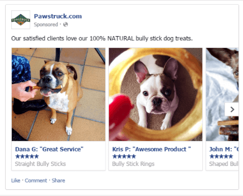 आप अपने फेसबुक विज्ञापनों में ग्राहकों की समीक्षाओं को शामिल कर सकते हैं।