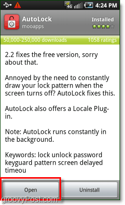 android autolock ऐप खोलें