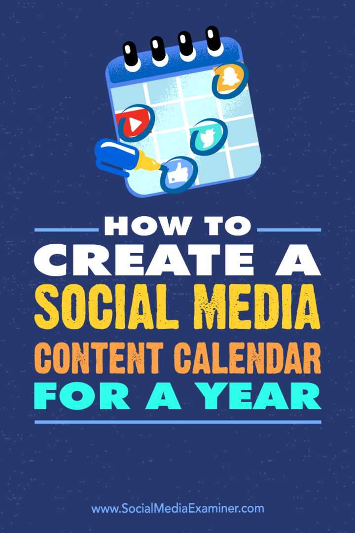 सोशल मीडिया परीक्षक पर लियोनार्ड किम द्वारा एक वर्ष के लिए एक सामाजिक मीडिया सामग्री कैलेंडर कैसे बनाएं।