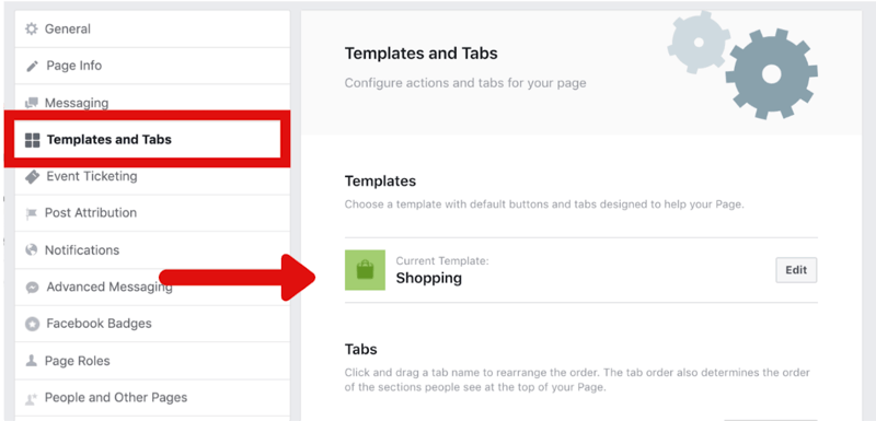 फेसबुक पेज को सेटिंग में शॉपिंग टेम्पलेट में कैसे बदलें