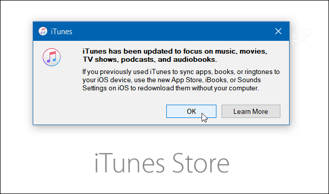 अपडेट किया गया iTunes संदेश