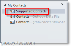 Outlook 2010 में सुझाए गए संपर्क