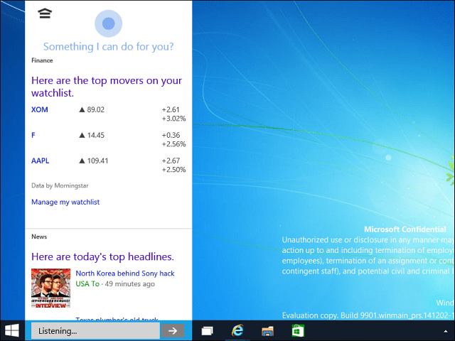 Cortana डेस्कटॉप