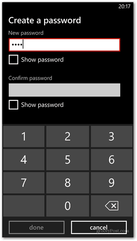 विंडोज फोन 8 कस्टम लॉक स्क्रीन पासवर्ड सेट