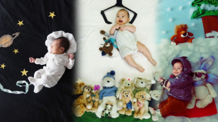 महीने की अवधारणा बेबी फोटोशूट द्वारा चंद्रमा! घर पर सबसे विविध बच्चे की तस्वीरें कैसे लें?