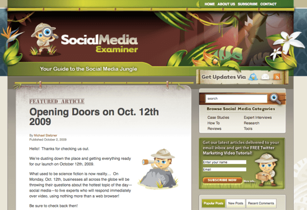 अक्टूबर 2012 में SocialMediaExaminer.com।
