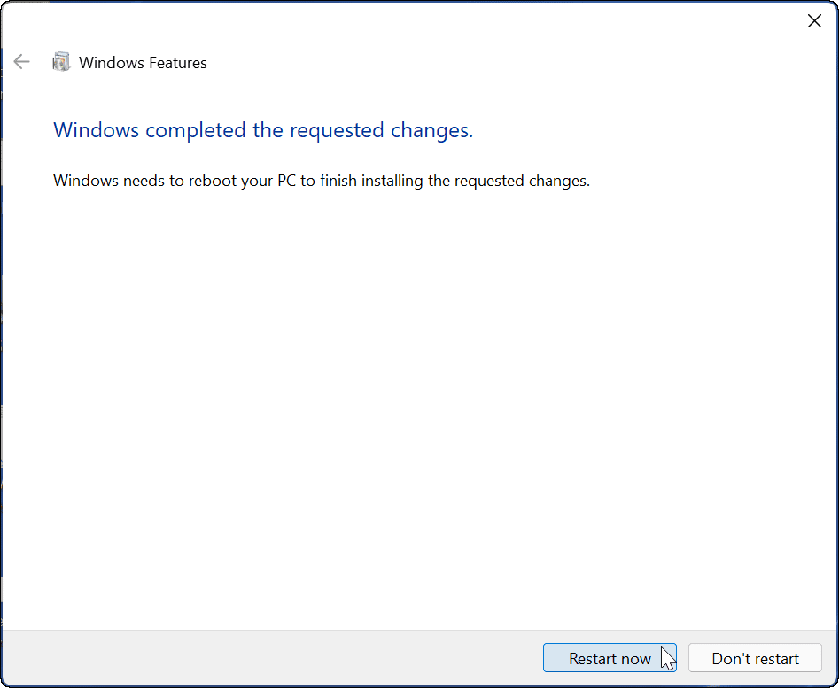 Windows 11 पर सेटअप विंडोज़ सैंडबॉक्स पुनरारंभ करें
