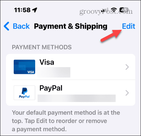 अपना Apple खाता भुगतान तरीका बदलें