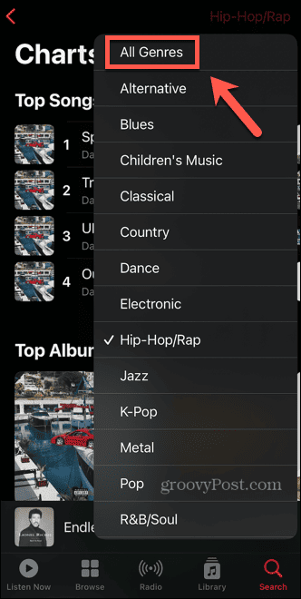 ऐप्पल संगीत सभी शैलियों को चार्ट करता है