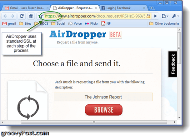 ड्रॉपबॉक्स एयरड्रॉपर फोटो स्क्रीनशॉट - एक फ़ाइल चुनें