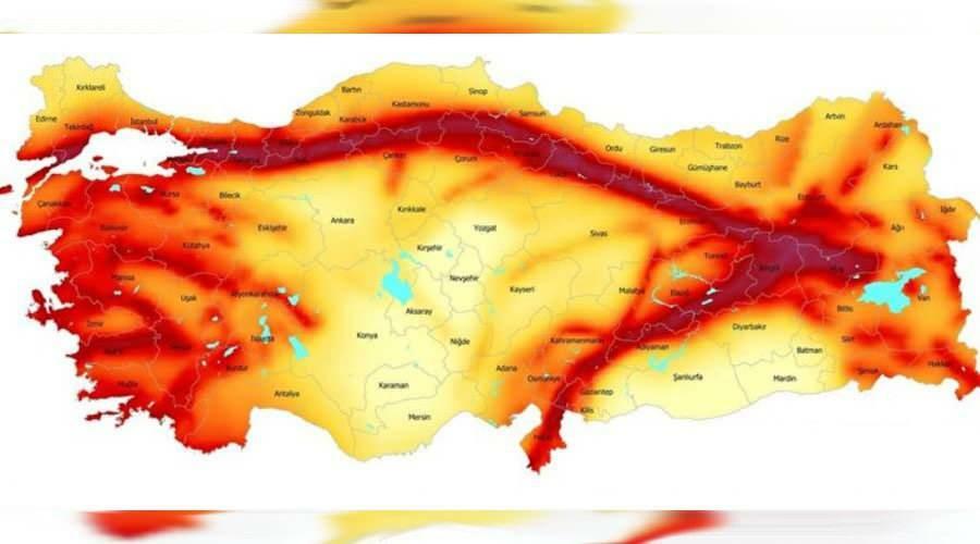 तुर्की भूकंप मानचित्र