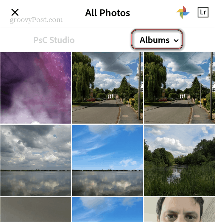 एडोब फोटोशॉप कैमरा गैलरी छवि का चयन करें