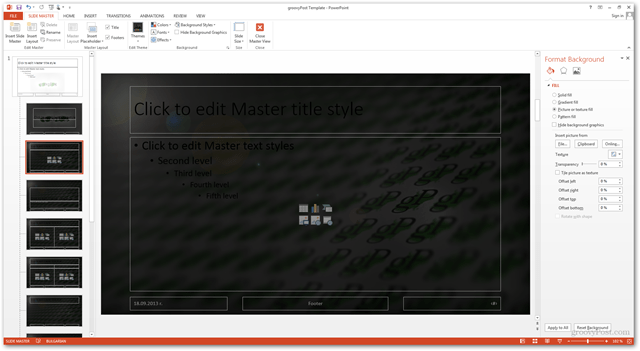 Office 2013 टेम्पलेट बनाएँ कस्टम डिज़ाइन पोटेक्स कस्टमाइज़ स्लाइड स्लाइड ट्यूटोरियल पृष्ठभूमि कैसे करें