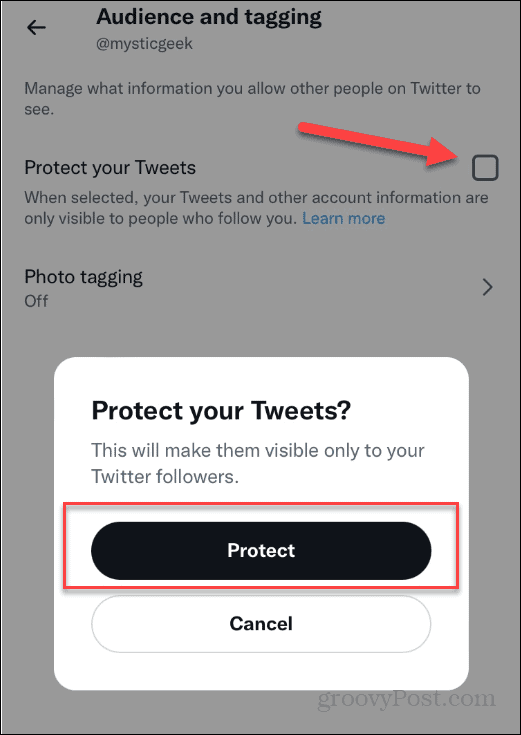 ट्वीट्स को सुरक्षित रखें ट्विटर निजी