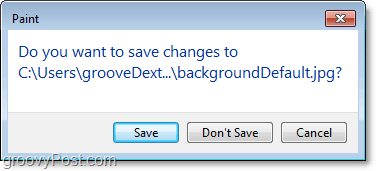 विंडोज 7 पेंट आपको याद दिलाता है अगर आप अपनी छवि को बचाने के लिए भूल जाते हैं