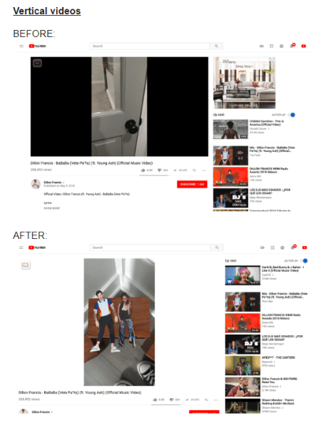 YouTube ने वर्टिकल वीडियो को डेस्कटॉप पर देखने के तरीके को अपडेट किया।