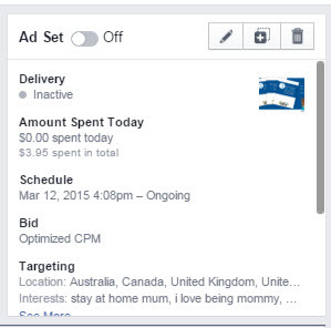 फेसबुक विज्ञापन प्रबंधक विज्ञापन सेट को संपादित करते हैं