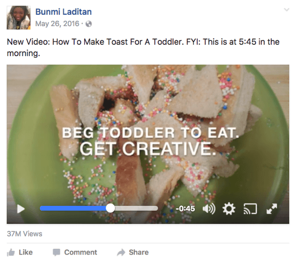 लेखक बन्मी लैडिटन ने एक मजेदार वीडियो बनाने के लिए कुछ छवियों और अच्छी तरह से चुने गए पाठ का उपयोग किया।