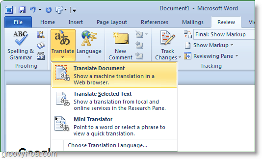 स्पेनिश या किसी अन्य भाषा में संपूर्ण Microsoft शब्द दस्तावेज़ का अनुवाद कैसे करें