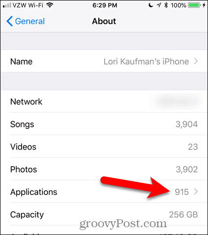 IPhone पर ऐप्स की संख्या