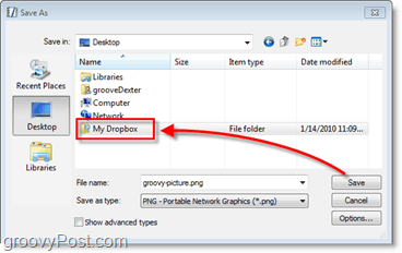 ड्रॉपबॉक्स स्क्रीनशॉट - स्वचालित रूप से आपके ऑनलाइन बैकअप के लिए फाइलों को सहेजता है