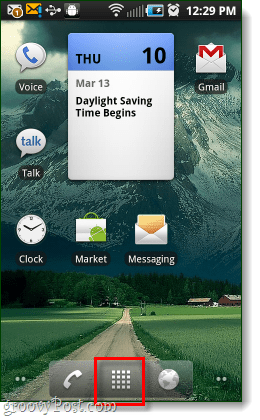 Android होम स्क्रीन ऐप बटन