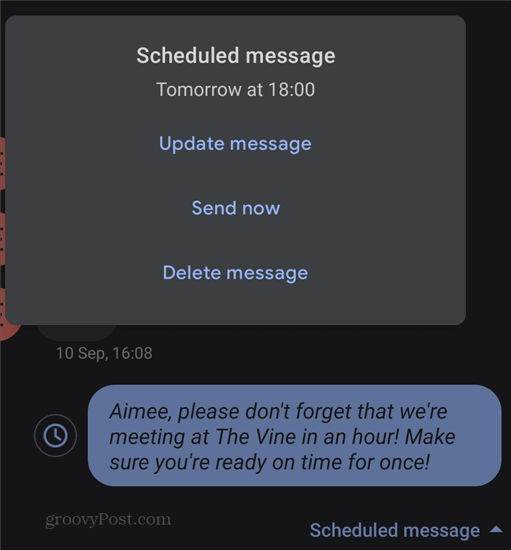 पाठ संदेश कैसे शेड्यूल करें Android रद्द करें