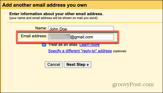 जीमेल उपनाम ईमेल