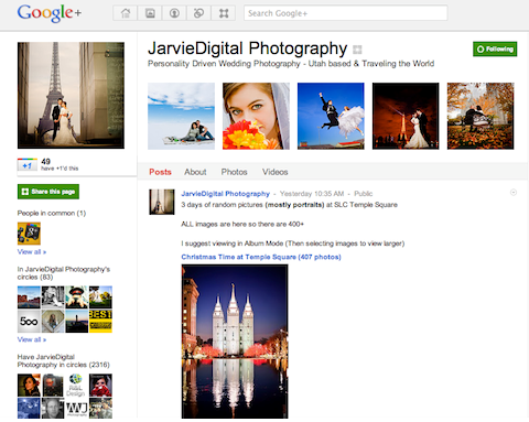 jarvie google + पेज