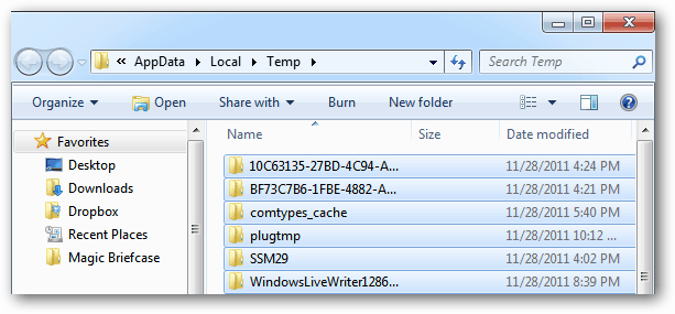 विंडोज: क्लीन आउट टेंप फाइल्स जो डिस्क क्लीनअप नहीं करता है