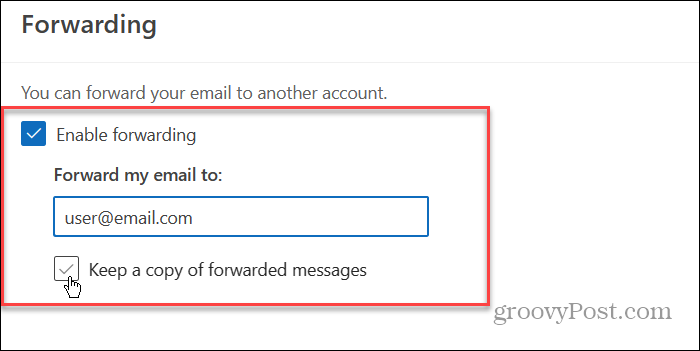 स्वचालित रूप से ईमेल अग्रेषित करें 